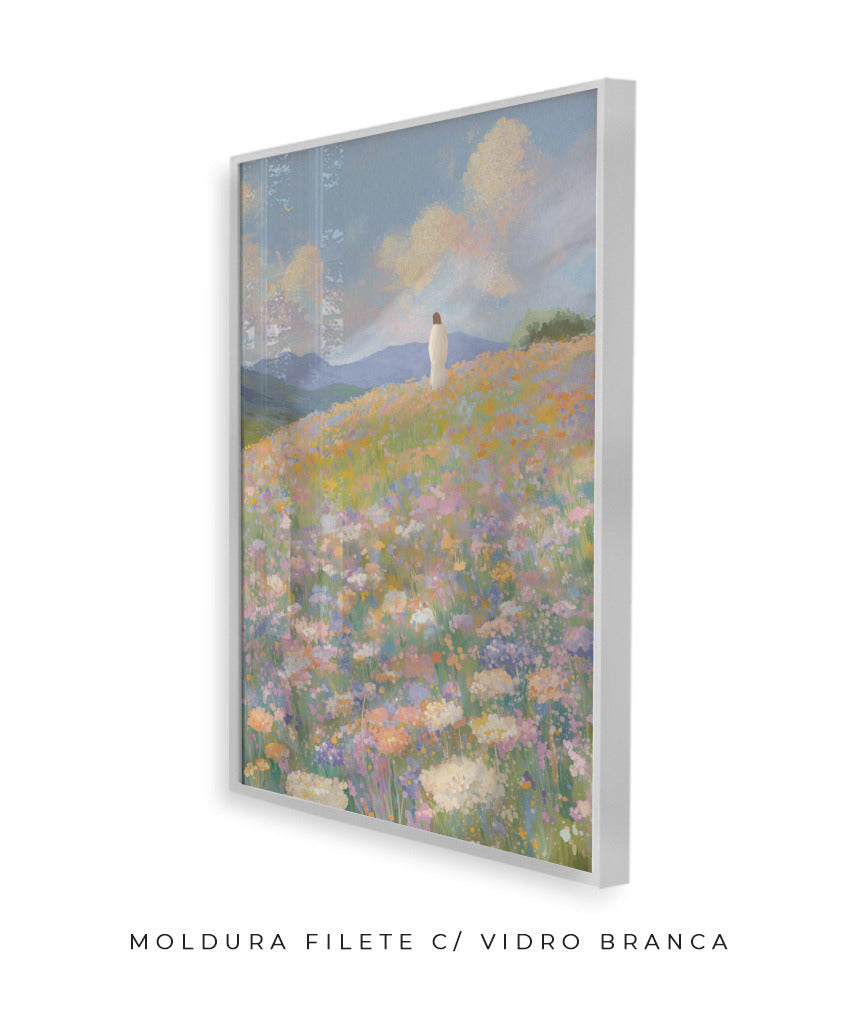 Jesus no campo de flores