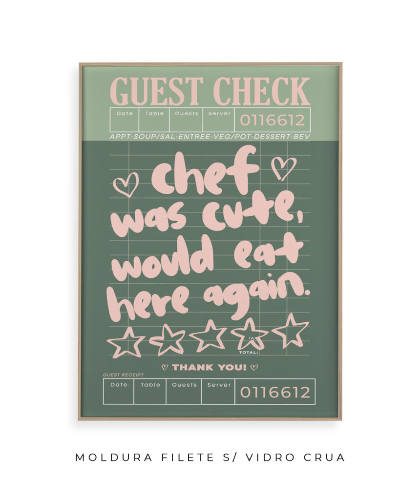 Chef was cute- verde e rosa