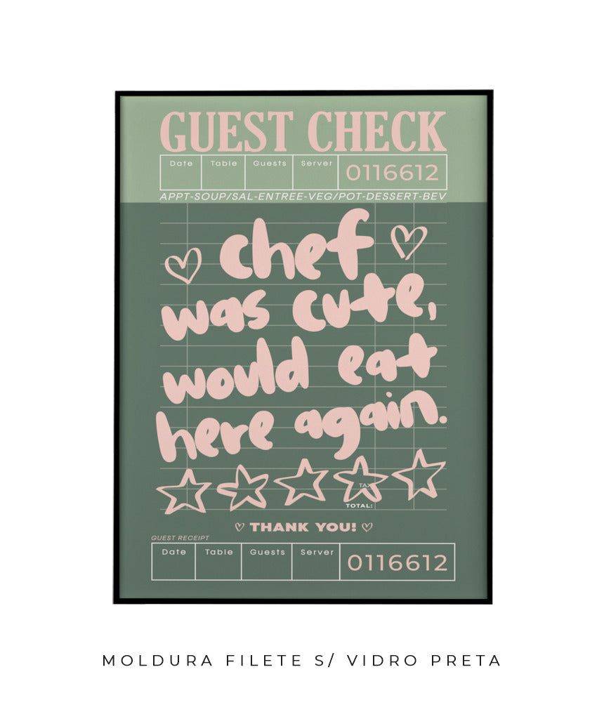 Chef was cute- verde e rosa