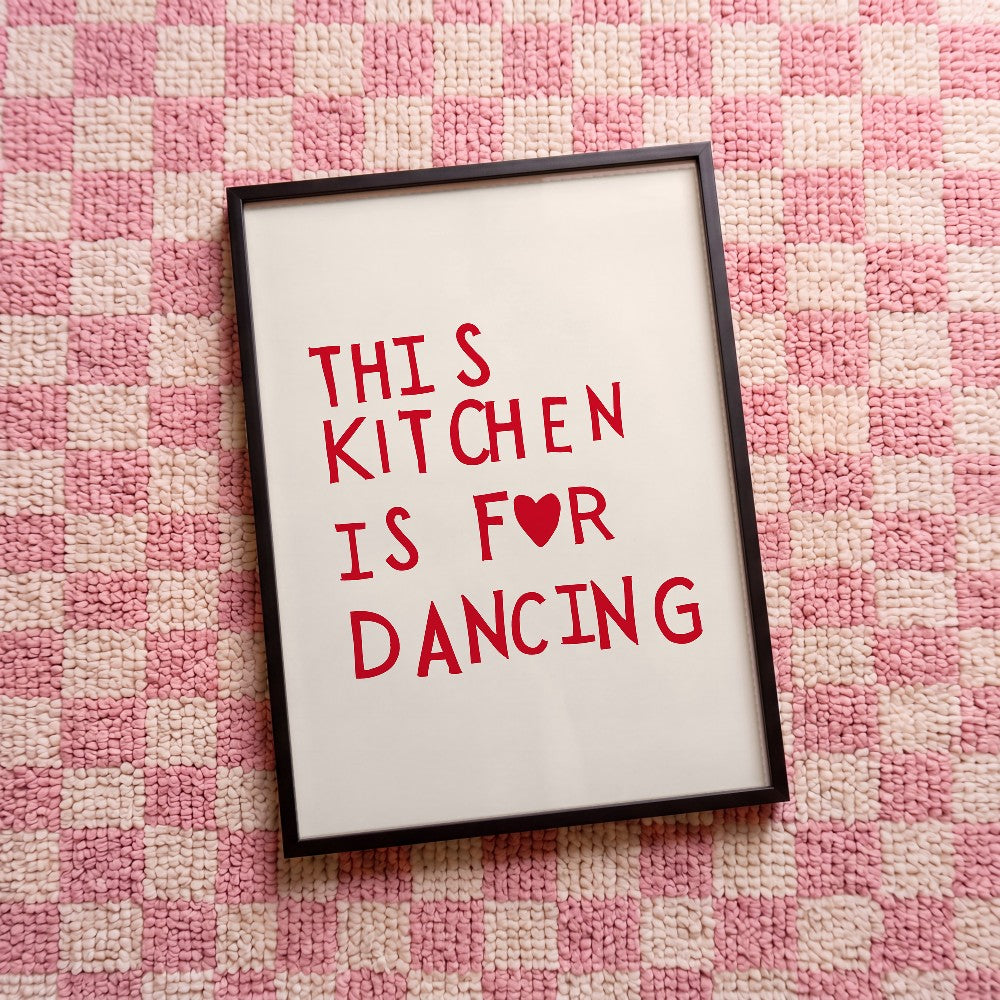 Quadro decorativo This kitchen is for dancing! com moldura preto