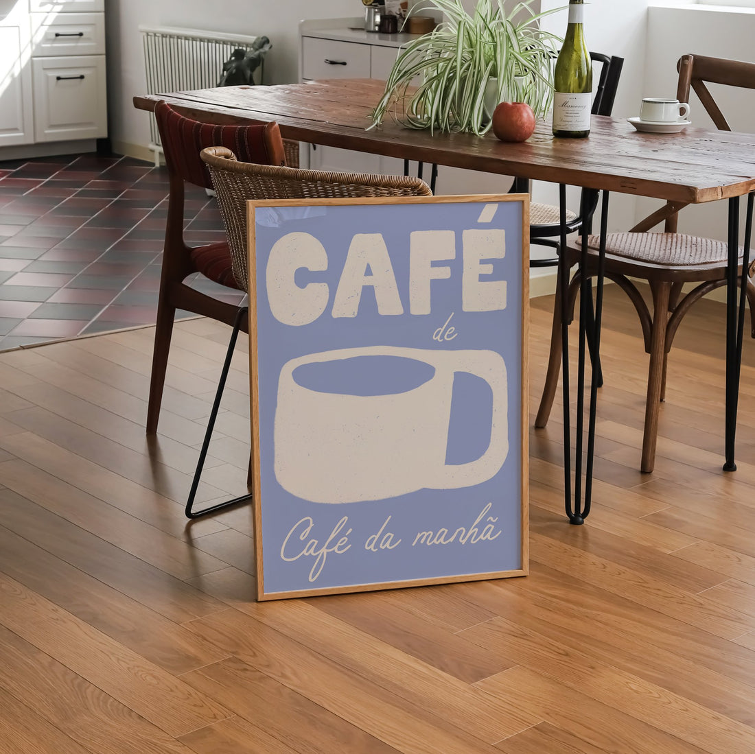 Café de café da manhã- azul