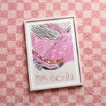 Quadro decorativo Pink porsche Nº2 com moldura branco