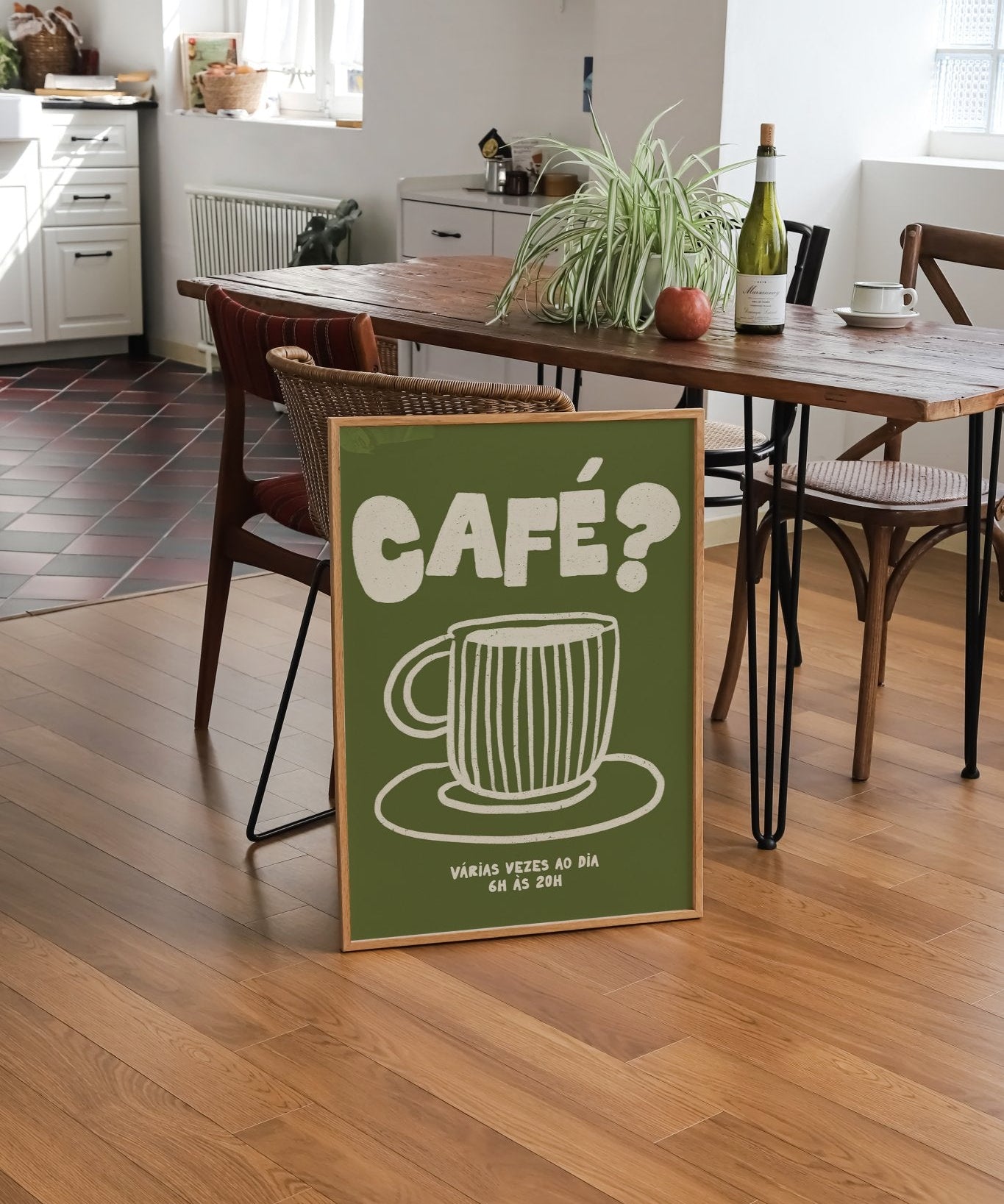 Café?- Verde e Off White | Arte Digital