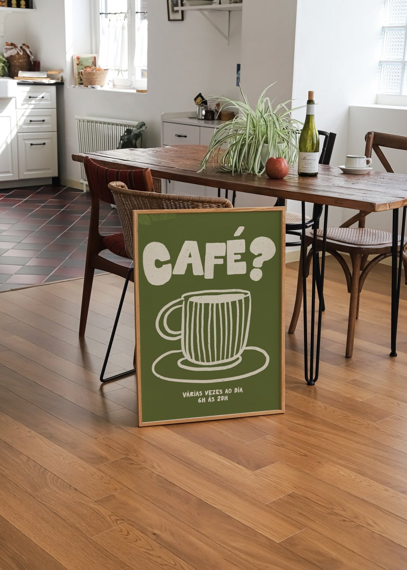 Café?- Verde e Off White | Arte Digital