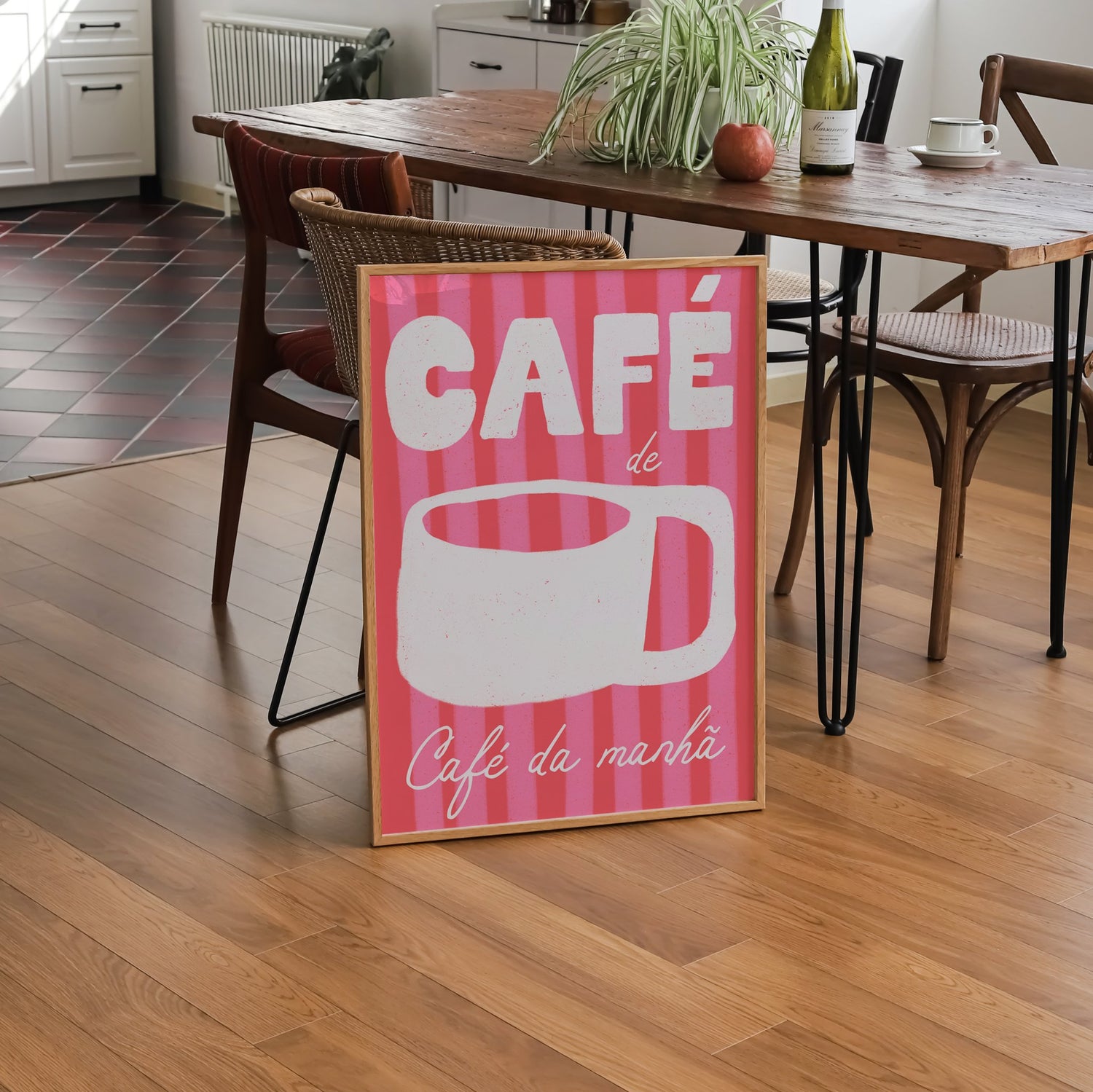 Café de café da manhã- listrado
