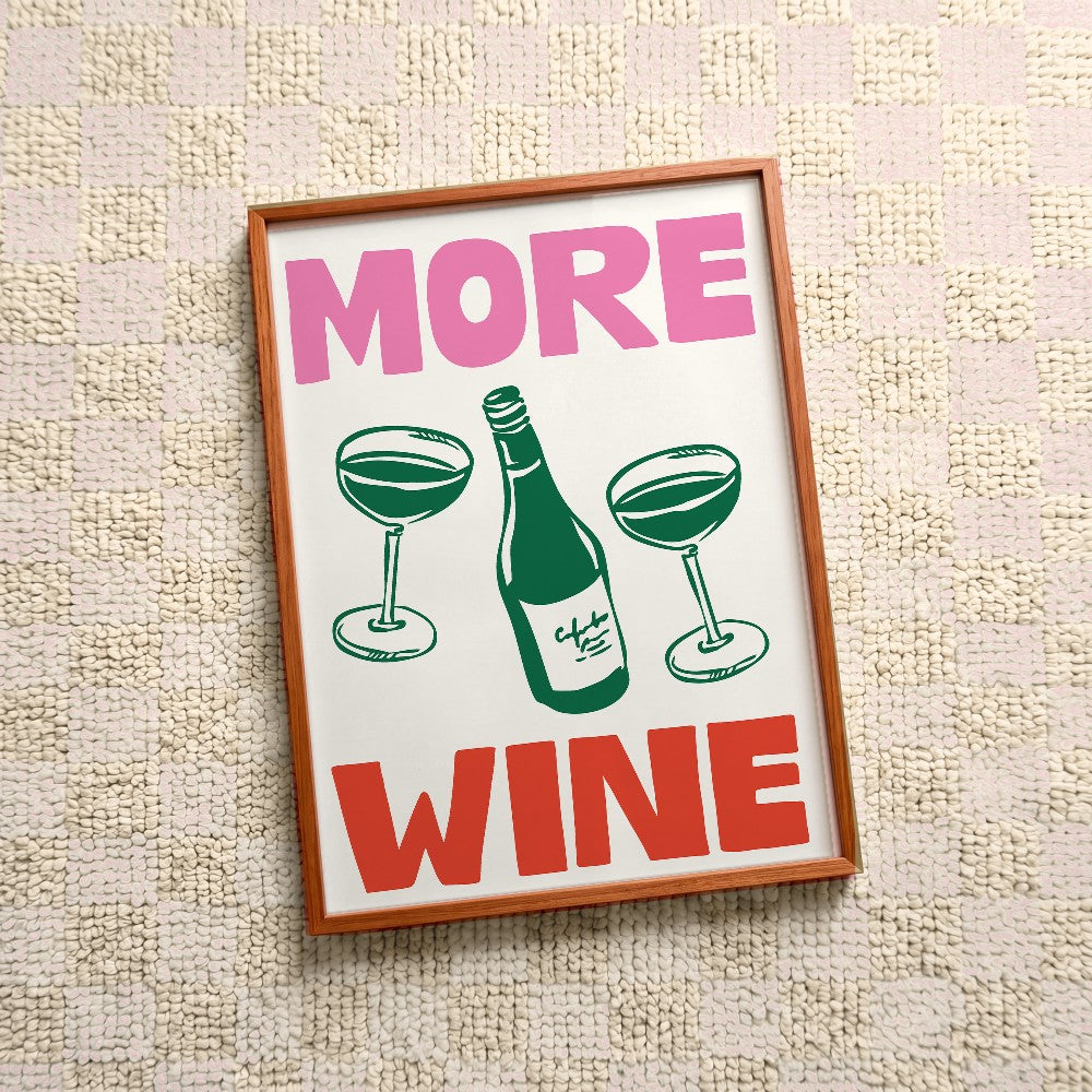 Quadro decorativo More wine com moldura freijó