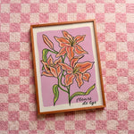 Quadro decorativo Fleurs de lys com moldura freijó