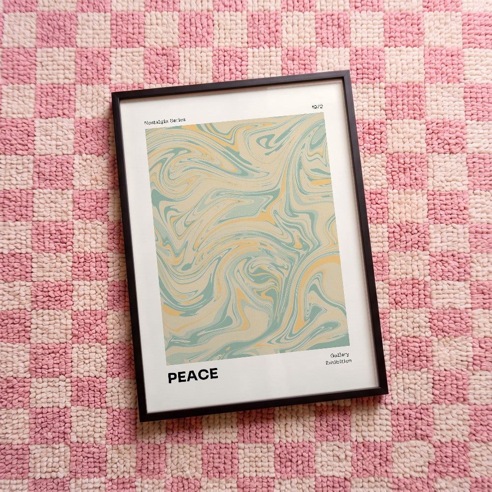 Quadro decorativo Peace com moldura preto