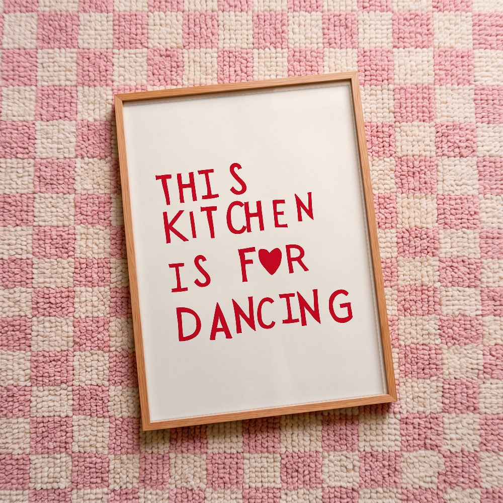 Quadro decorativo This kitchen is for dancing! com moldura natural