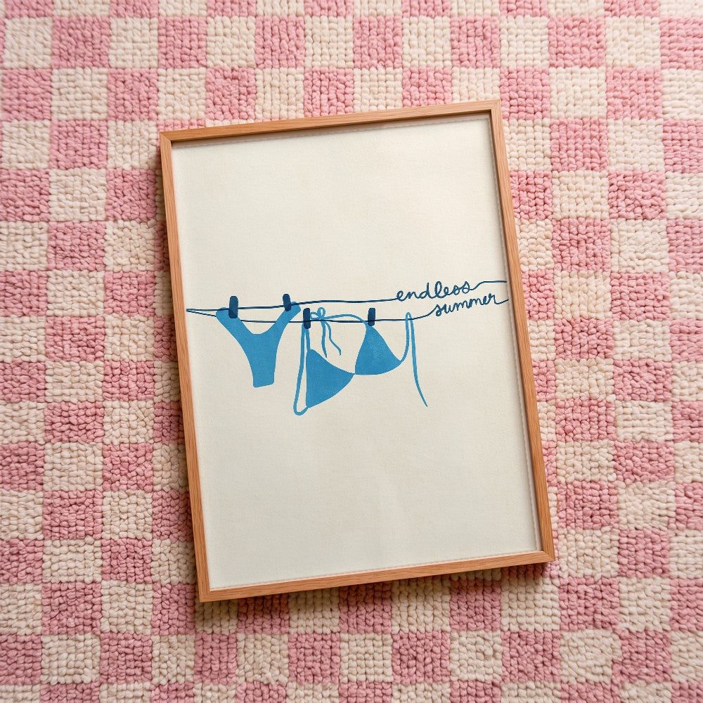 Quadro decorativo Endless summer com moldura natural