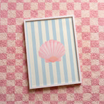 Quadro decorativo concha com moldura branco