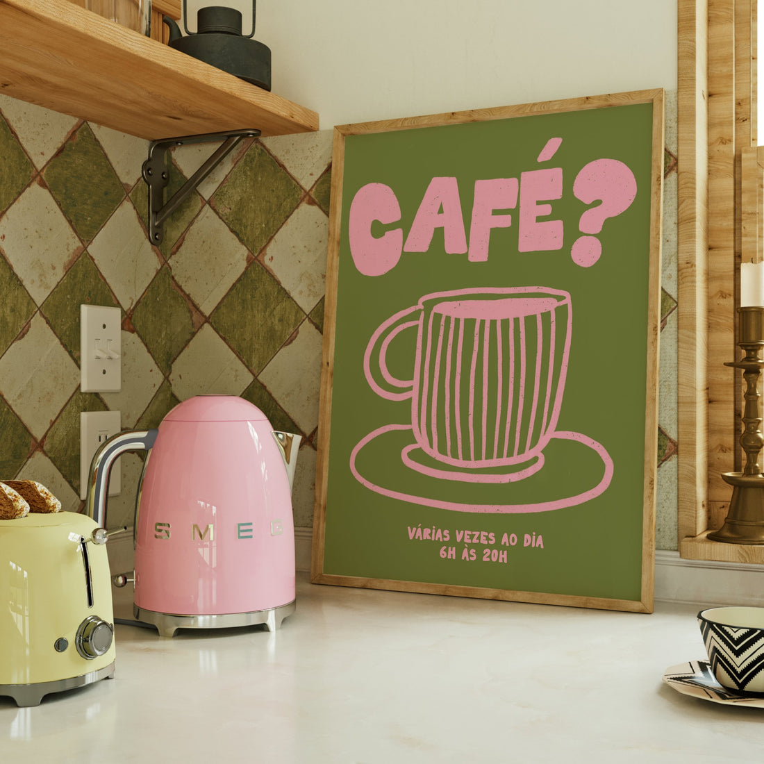 Café?- Verde e rosa