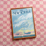 Quadro decorativo The New Yorker- June, 14 com moldura freijó