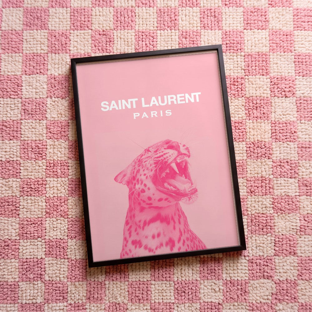Quadro decorativo Saint Laurent Nº1 com moldura preto