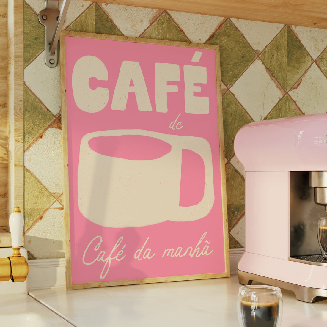 Café de café da manhã- rosa