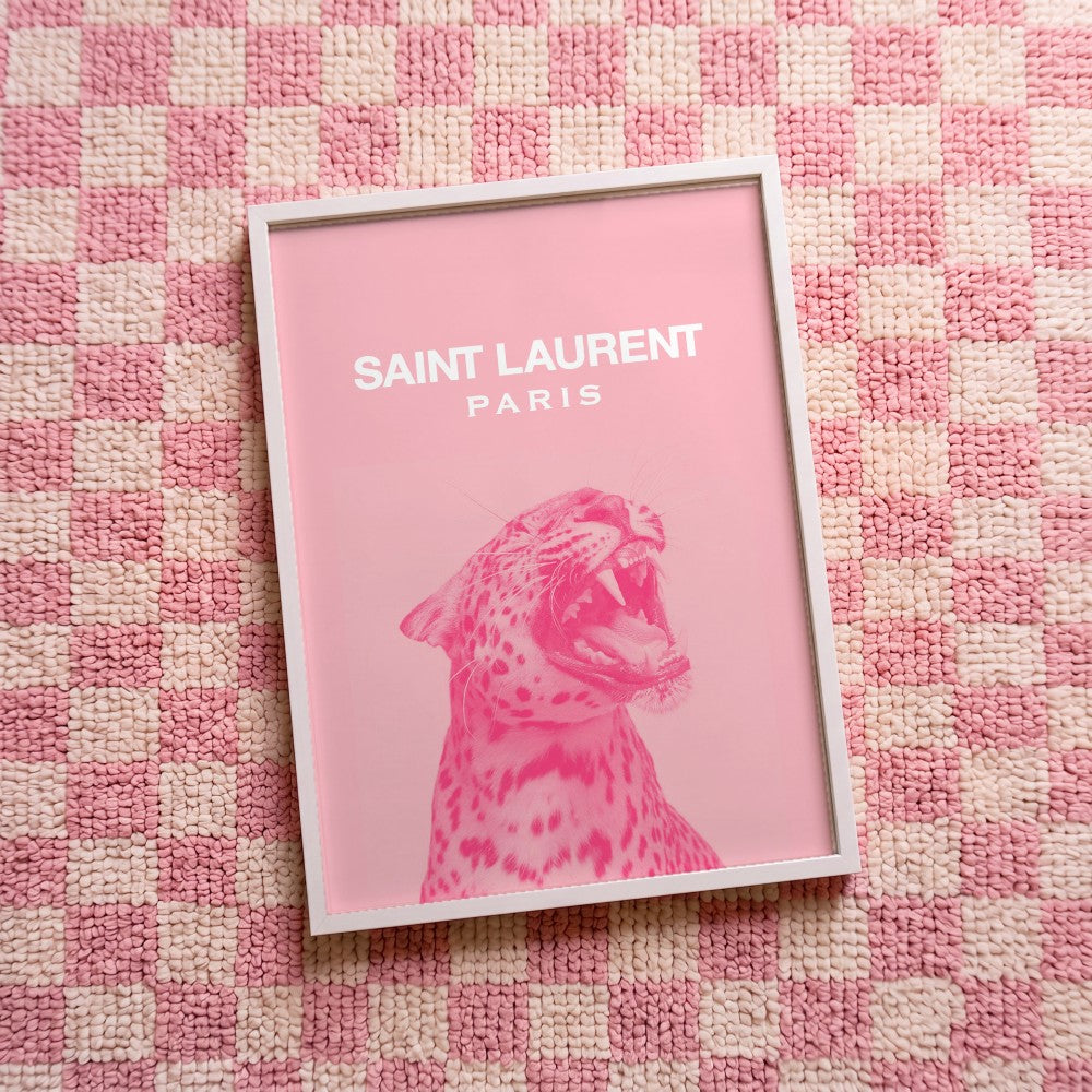 Quadro decorativo Saint Laurent Nº1 com moldura branco