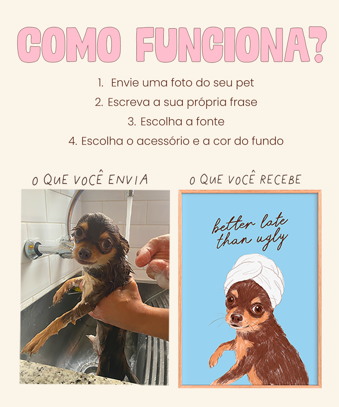 Quadro Personalizado de Pet Ilustração Colorida