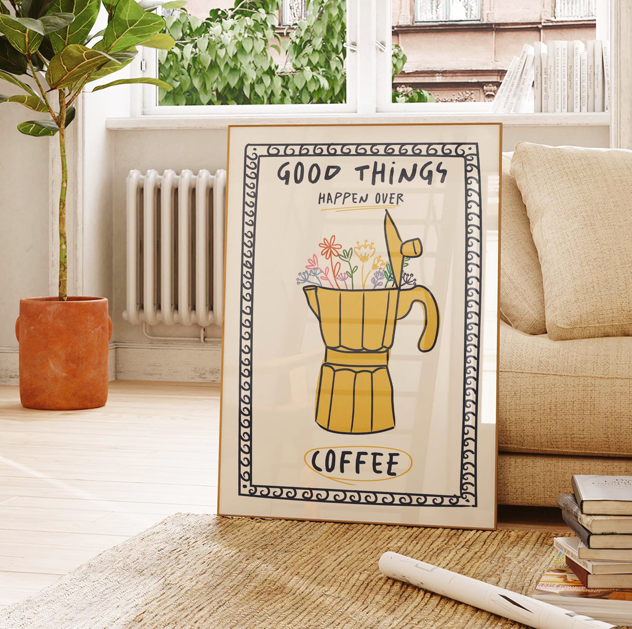 Quadro Decorativo Good things happen over coffee