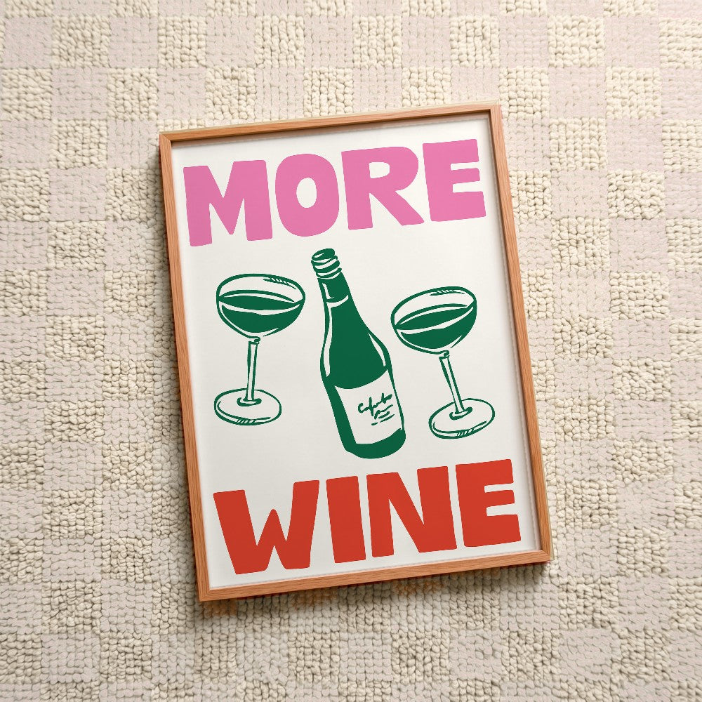 Quadro decorativo More wine com moldura natural