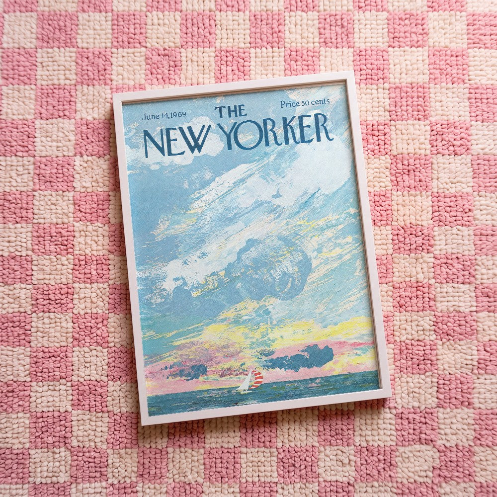 Quadro decorativo The New Yorker- June, 14 com moldura branco