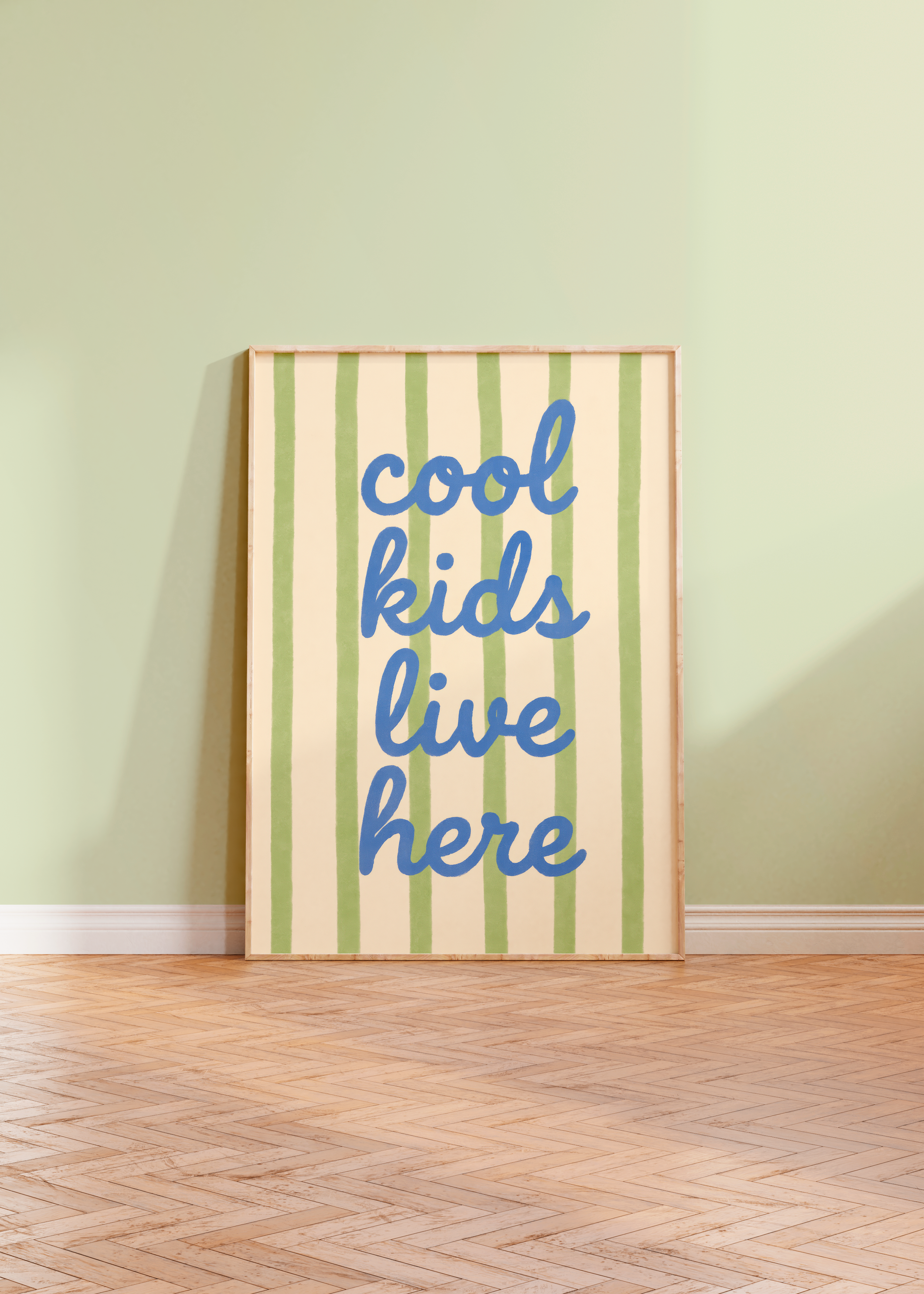 cool kids live here- azul e verde | Arte Digital