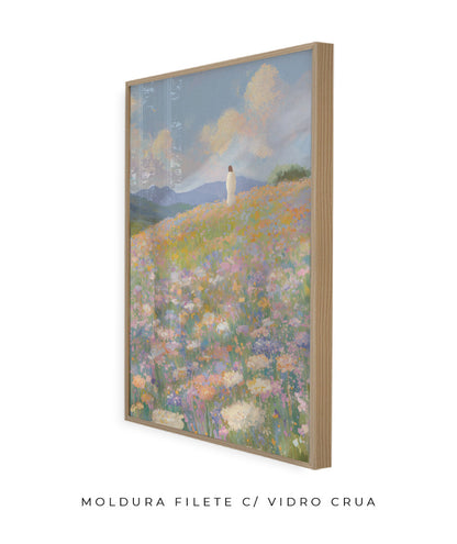 Jesus no campo de flores