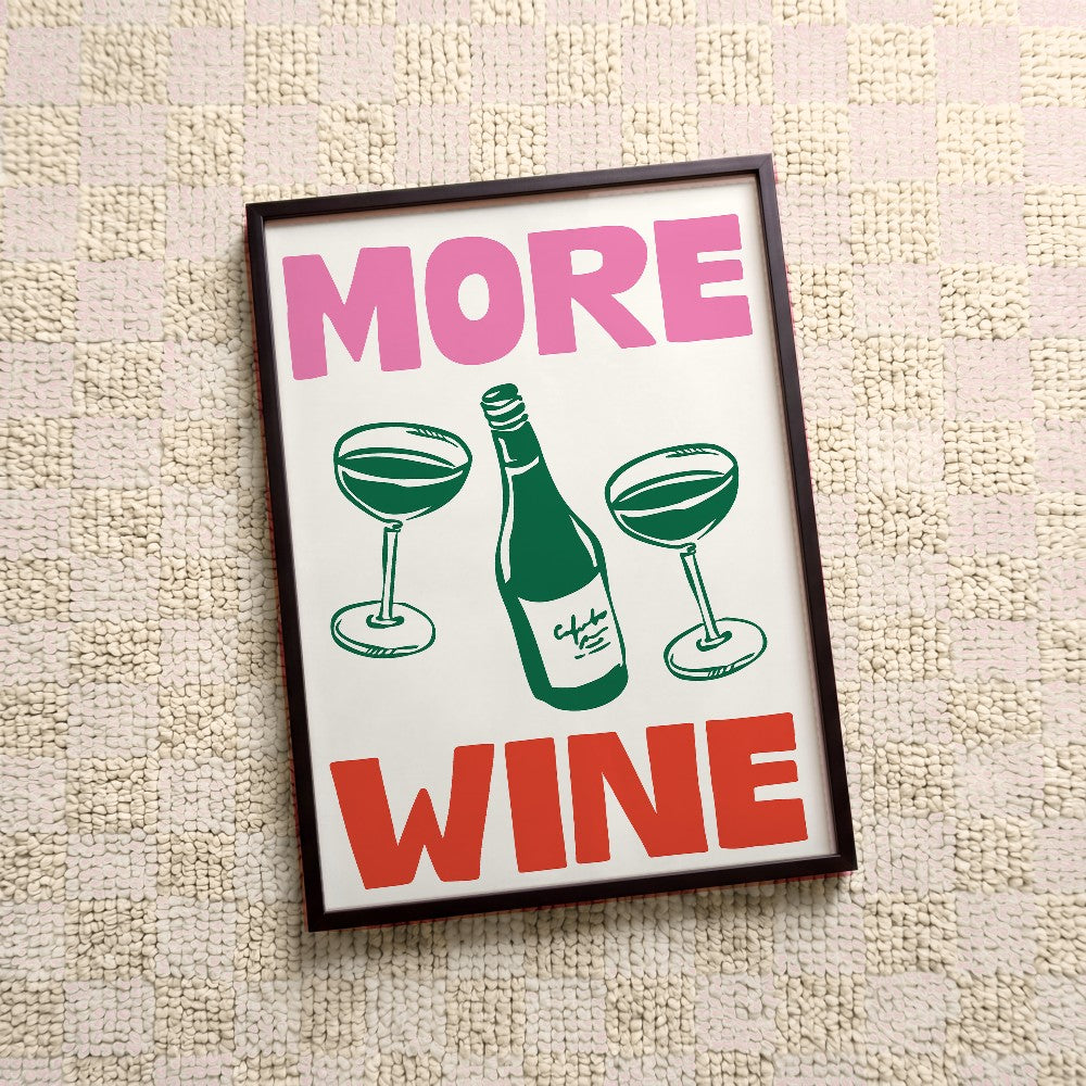 Quadro decorativo More wine com moldura preto