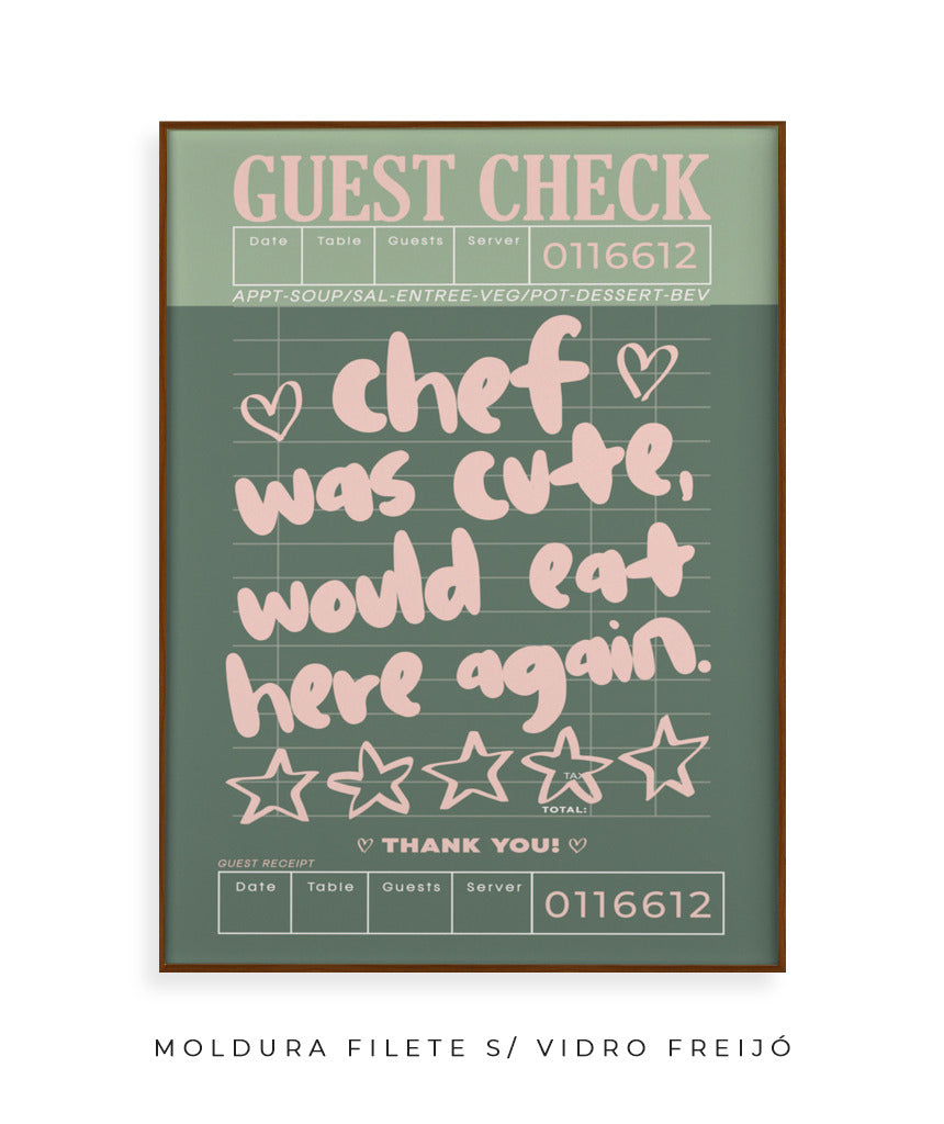 Chef was cute- verde e rosa