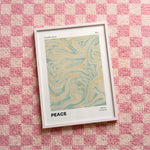 Quadro decorativo Peace com moldura branco