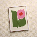Quadro decorativo Flor Nº3 com moldura branco