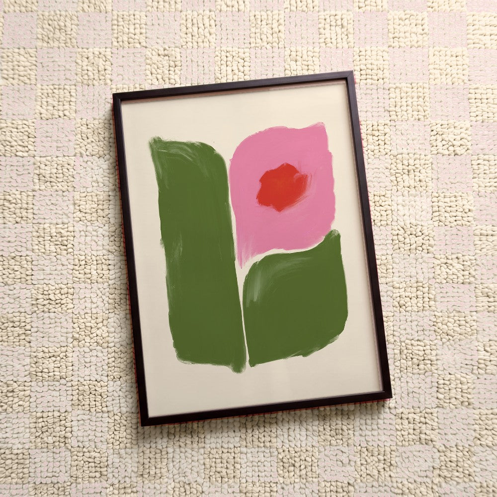 Quadro decorativo Flor Nº3 com moldura preto