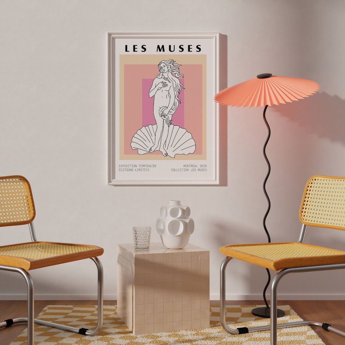 Les Muses- Deusa Grega e concha (rosa) | Arte Digital