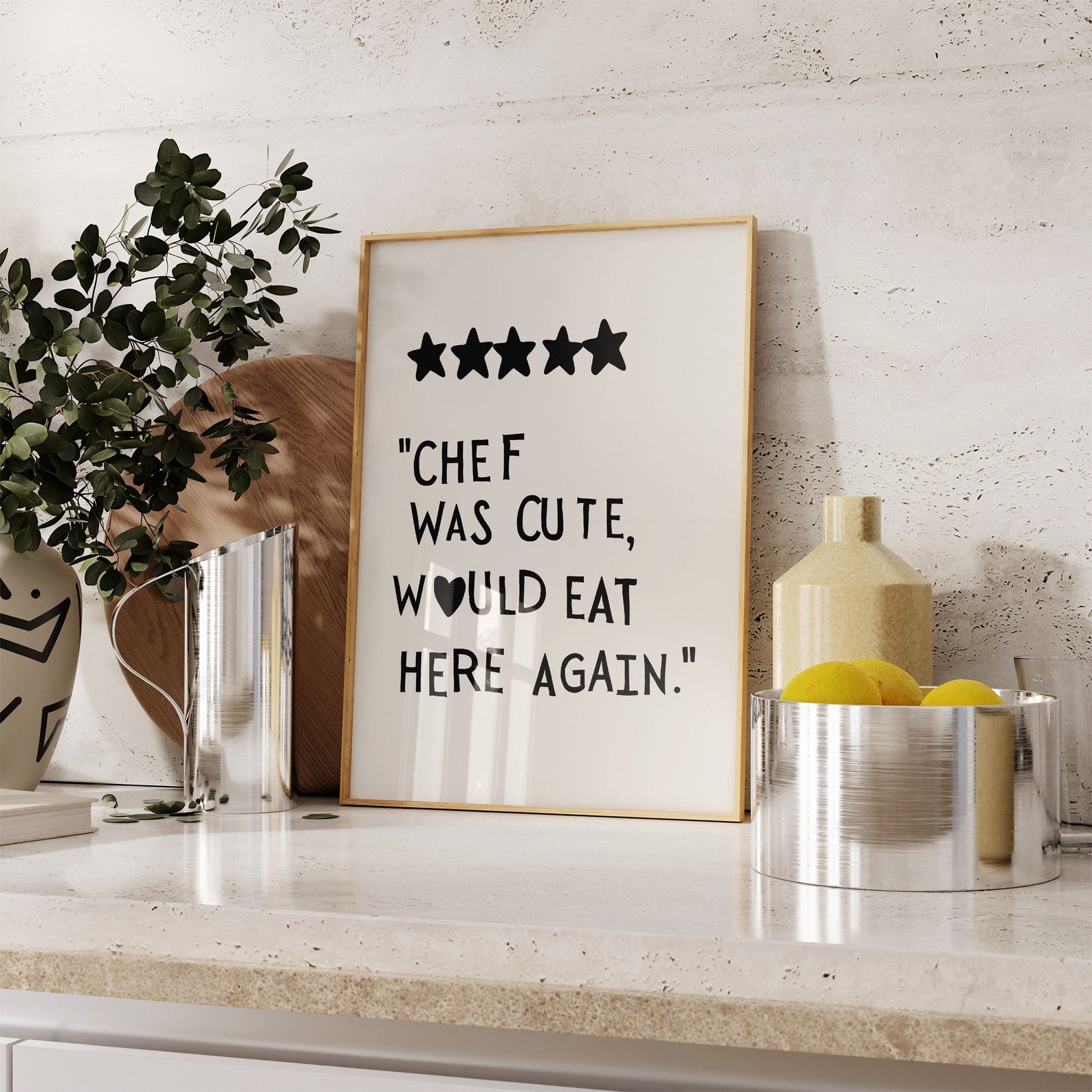 Quadro Decorativo Chef was cute (preto)