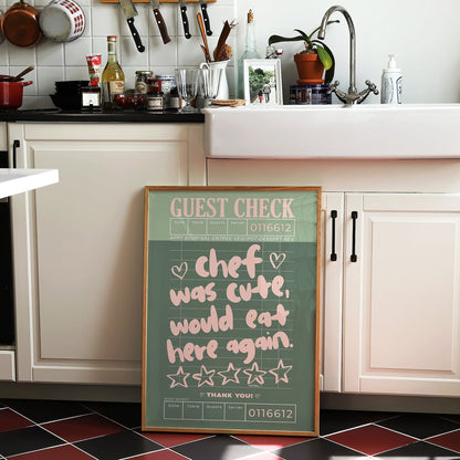 Chef was cute- verde e rosa