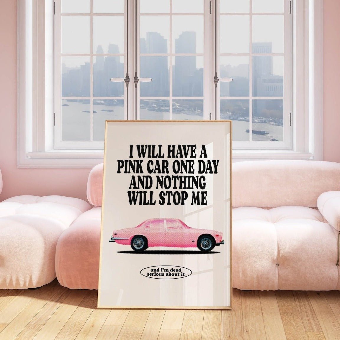 Quadro Decorativo Pink Car