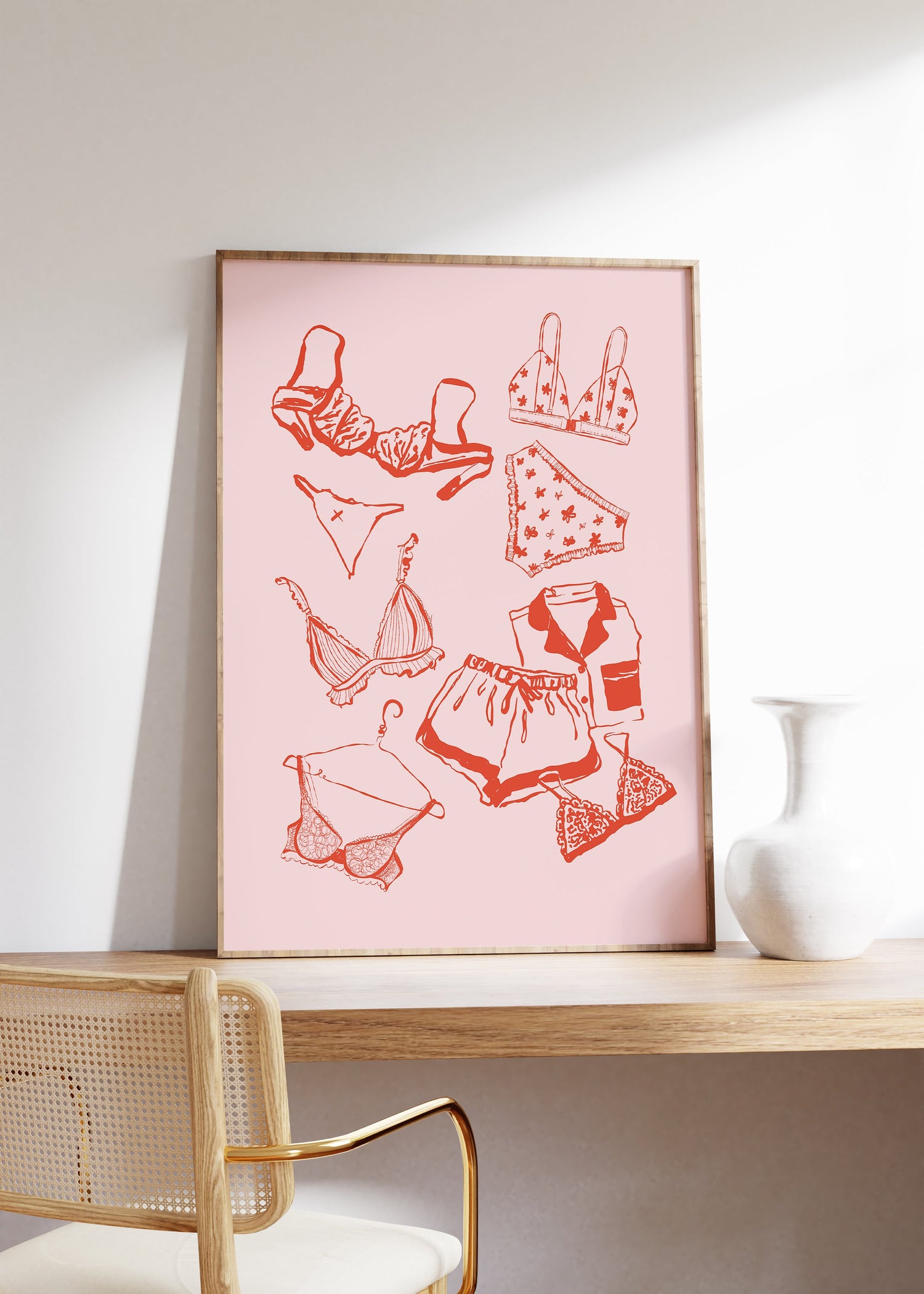 Lingerie (rosa e vermelho)