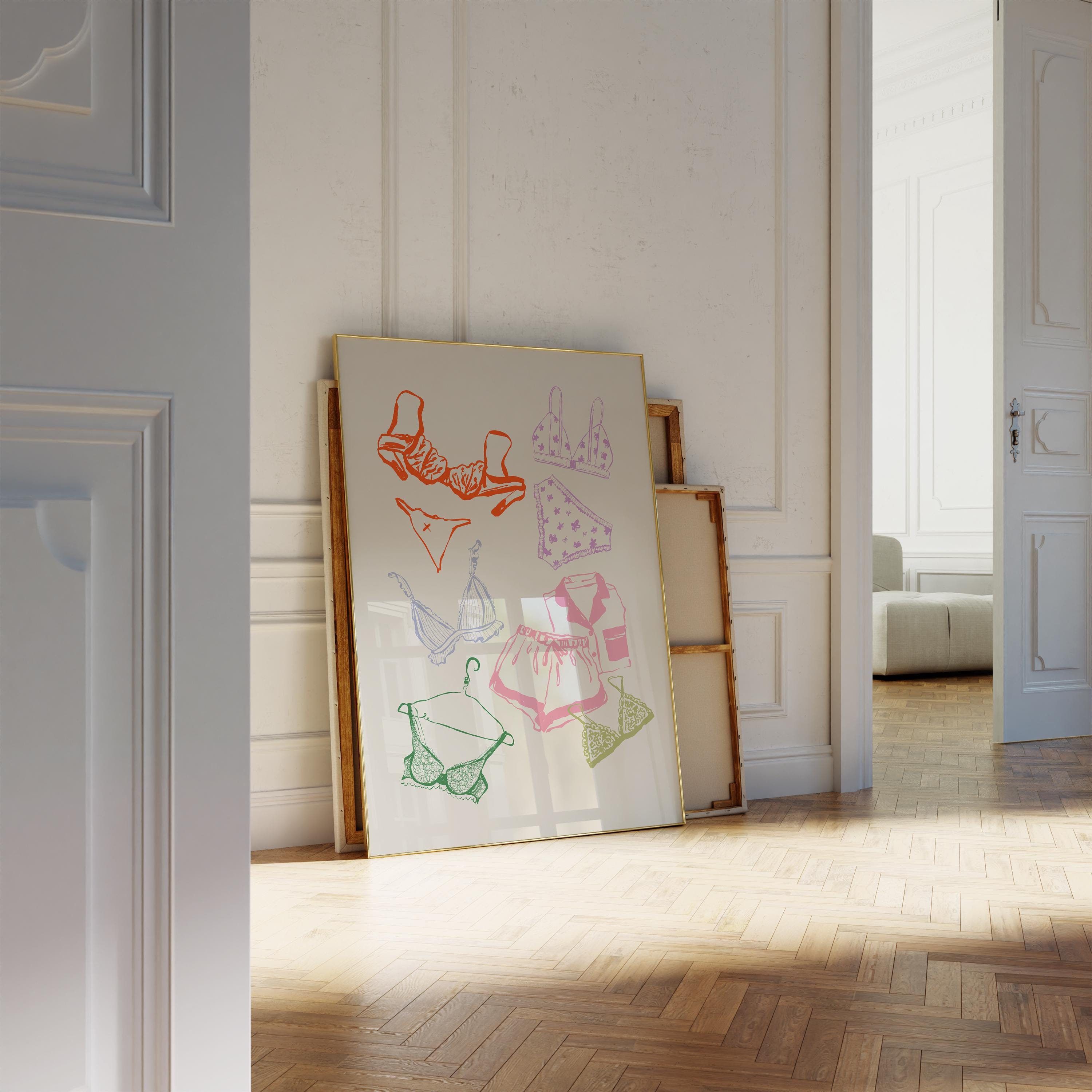 Quadro Decorativo Lingerie (colorido)