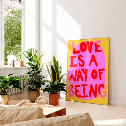 Love is a way of being- amarelo e rosa (arquivo digital)
