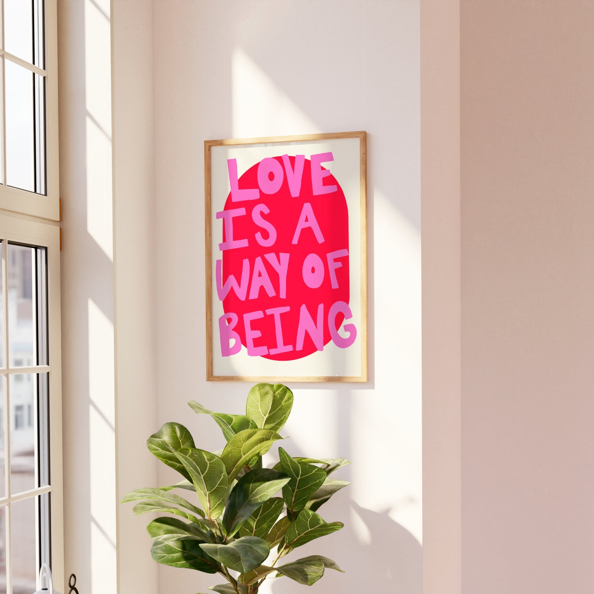 Love is a way of being- rosa e vermelho | Arte Digital