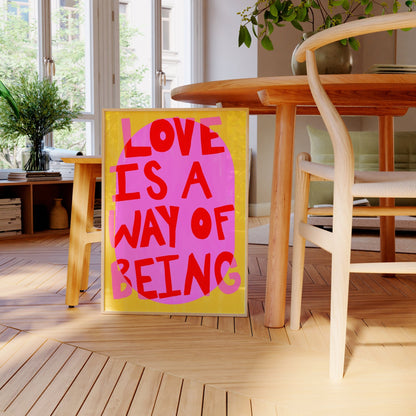 Love is a way of being- amarelo e rosa (arquivo digital)