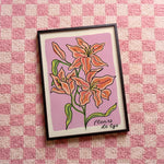 Quadro decorativo Fleurs de lys com moldura preto