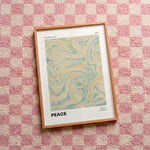 Quadro decorativo Peace com moldura natural