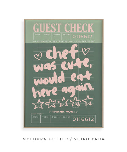 Chef was cute- verde e rosa