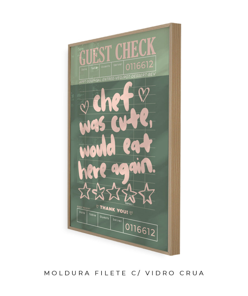 Chef was cute- verde e rosa