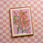 Quadro decorativo Fleurs de lys com moldura natural