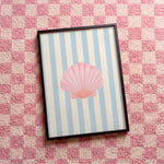 Quadro decorativo concha com moldura preto