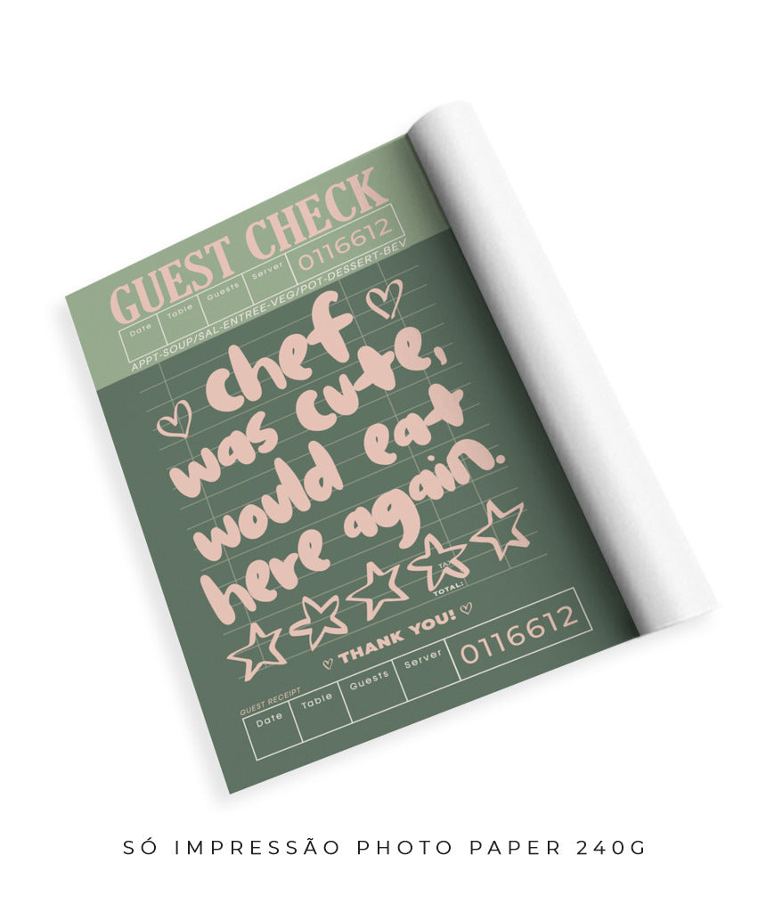 Chef was cute- verde e rosa