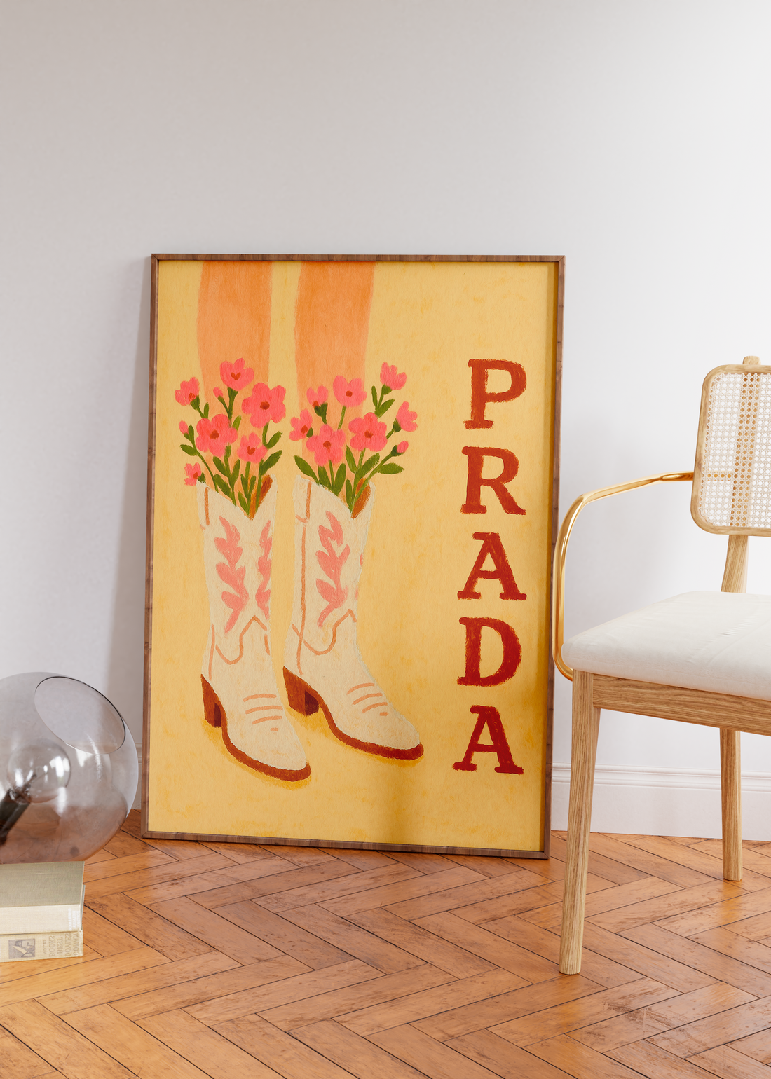Prada- cowboy boots (amarelo)