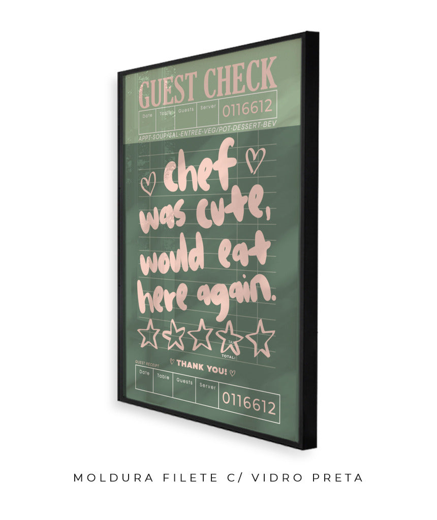 Chef was cute- verde e rosa