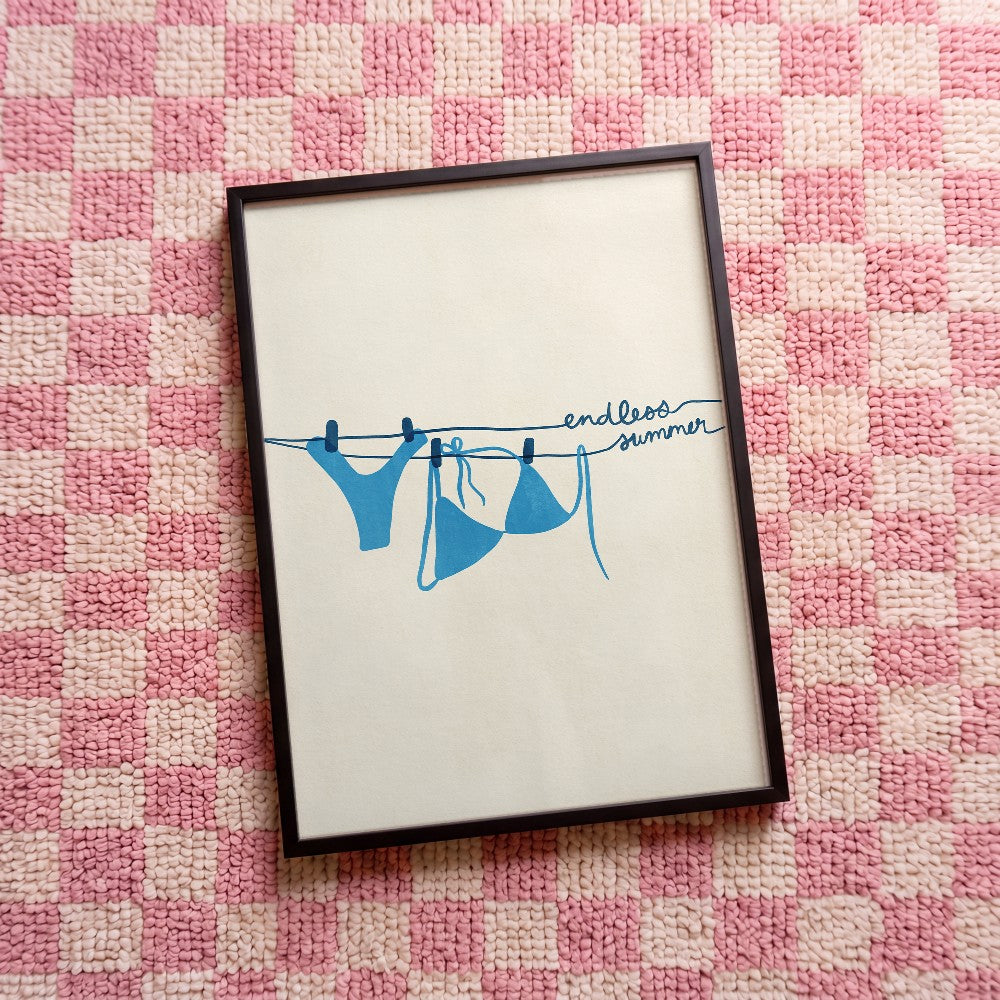 Quadro decorativo Endless summer com moldura preto
